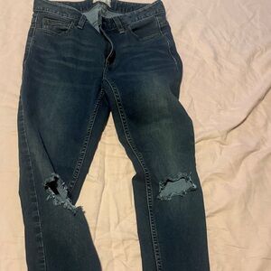 FREE PEOPLE Women's Distressed Blue Jeans